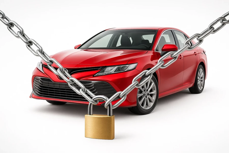 Автомобиль цепи и замок