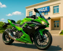 мотоцикл кавасаки нинзя на фоне гибдд