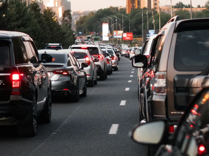 автомобили едут в пробке