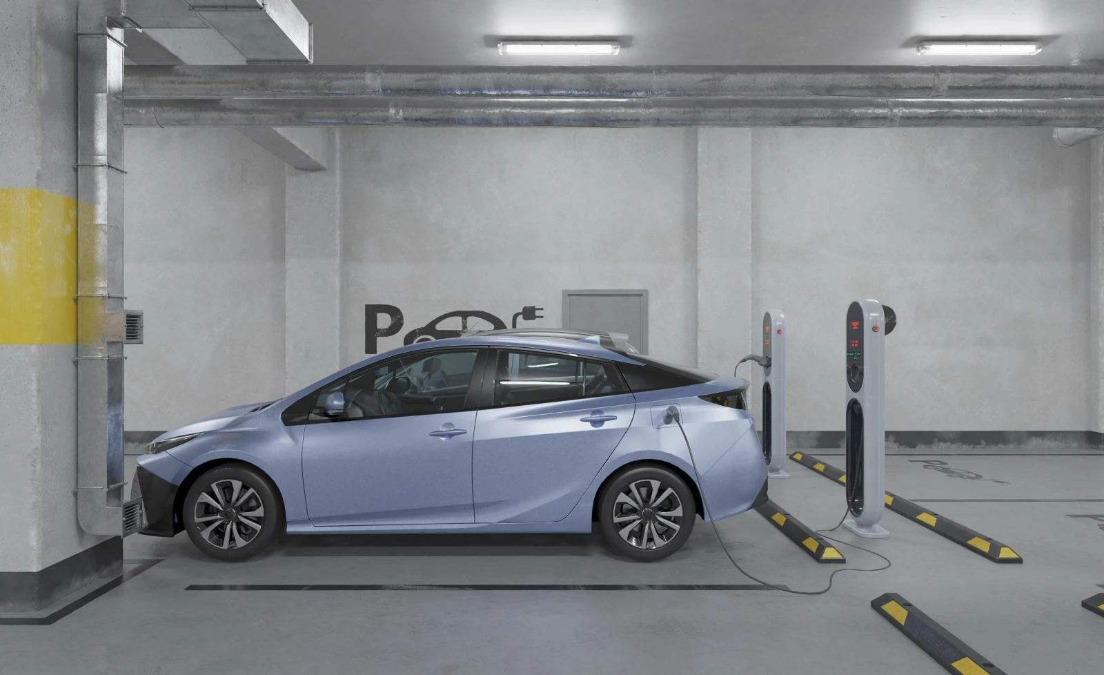 электрокар на крытой стоянке